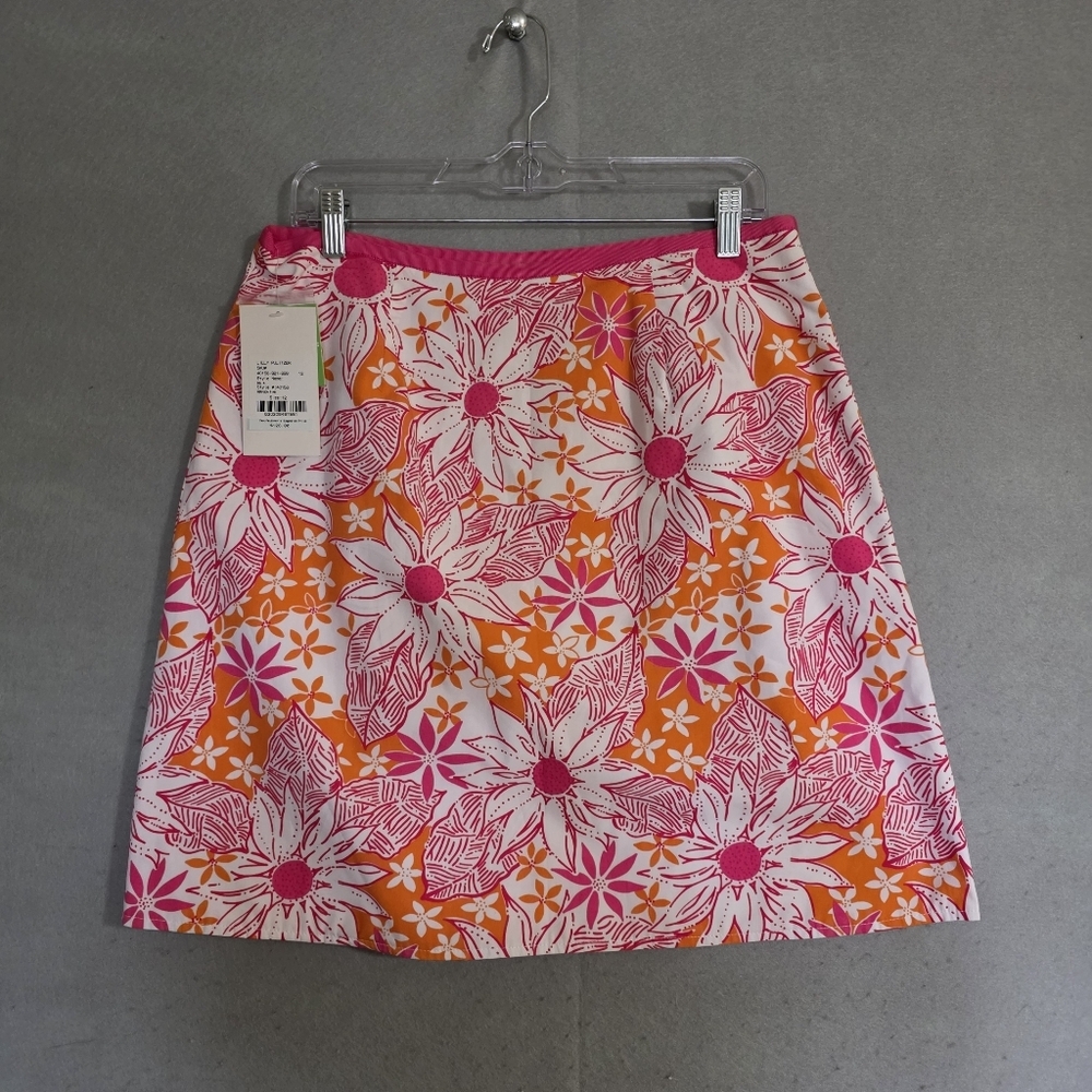 NWT Vtg Lilly Pulitzer Bermuda Pink Floral Reversible Wrap Skirt Size 12 READ* - Picture 7 of 10